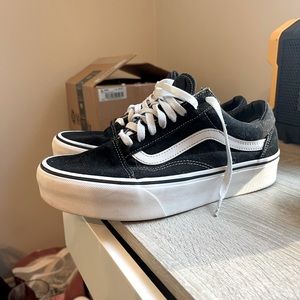 Platform black vans only worn 4 times